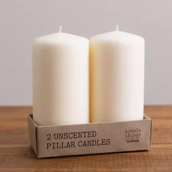 Candles>Kirklands Home 6 in. Pillar Candles, Set of 2 Ivory