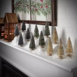 Christmas Decorations>Kirklands Home 5 in. Natural & Green Woodland Tree 12-pc. Set