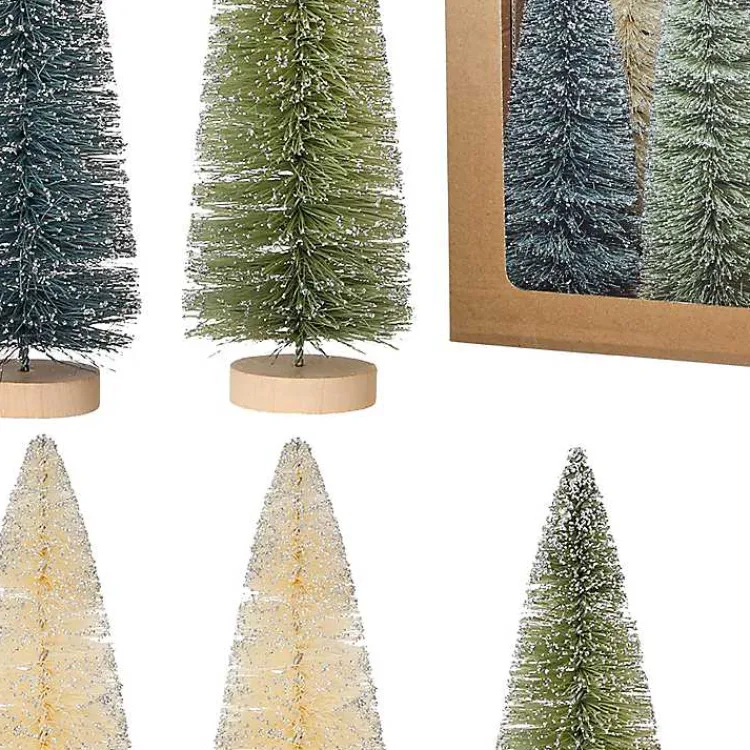 Christmas Decorations>Kirklands Home 9 in. Natural & Green Woodland Tree 6-pc. Set
