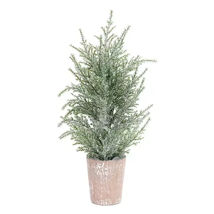 Christmas Arrangements & Garland>Kirklands Home 15 in. Potted Icy Pine Trees, Set of 4