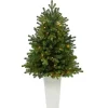 Christmas Arrangements & Garland>Kirklands Home 3.5 Lit Fir Christmas Tree in White Tower Planter