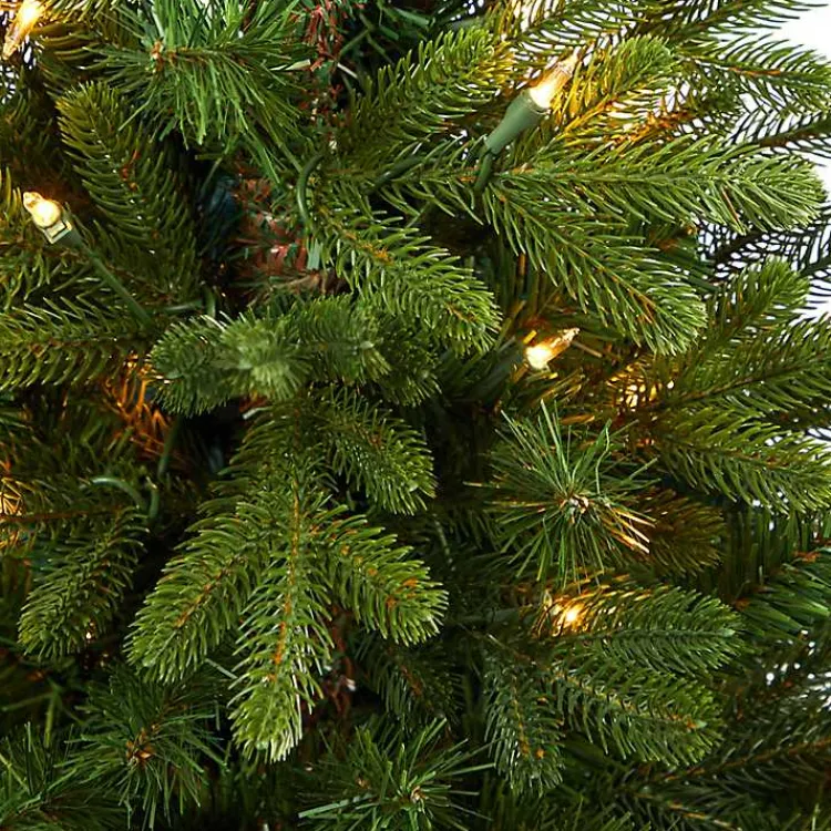 Christmas Arrangements & Garland>Kirklands Home 3.5 Lit Fir Christmas Tree in White Tower Planter