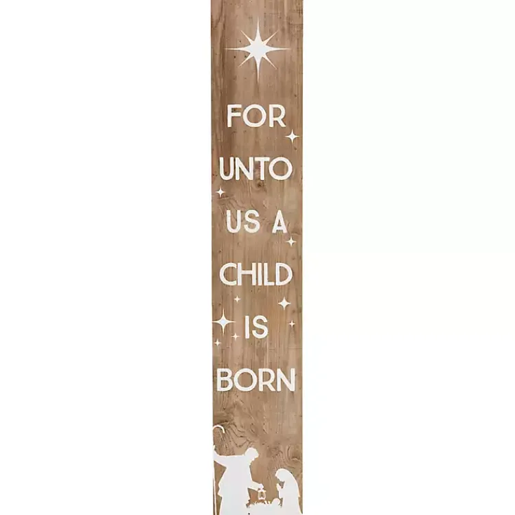 Outdoor Christmas Decorations>Kirklands Home A Child is Born Porch Board Brown