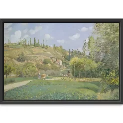 Kirklands Home A Cowherd at Valhermeil Framed Canvas Art Print Green Outlet