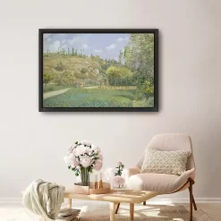 Kirklands Home A Cowherd at Valhermeil Framed Canvas Art Print Green Outlet
