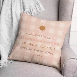 Pillows>Kirklands Home A Mother's Love Plaid Indoor/Outdoor Pillow Pink