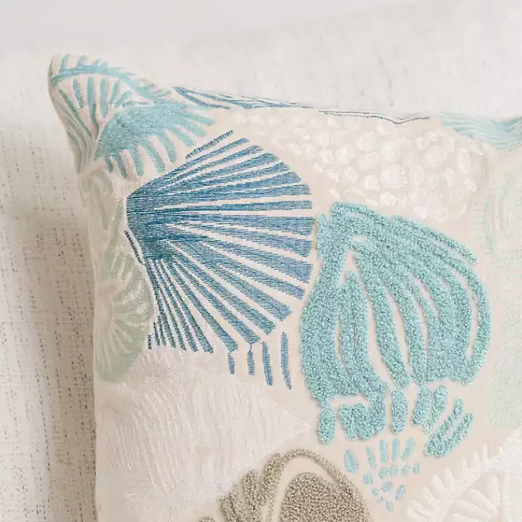 Pillows>Kirklands Home Abbey Embroidered Seashells Pillow