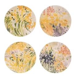 Kirklands Home Abstract Floral Appetizer Plates, Set of 4