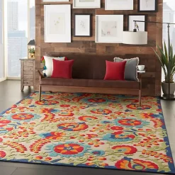 Kirklands Home Abstract Floral Outdoor Area Rug, 7x10 Multi Best