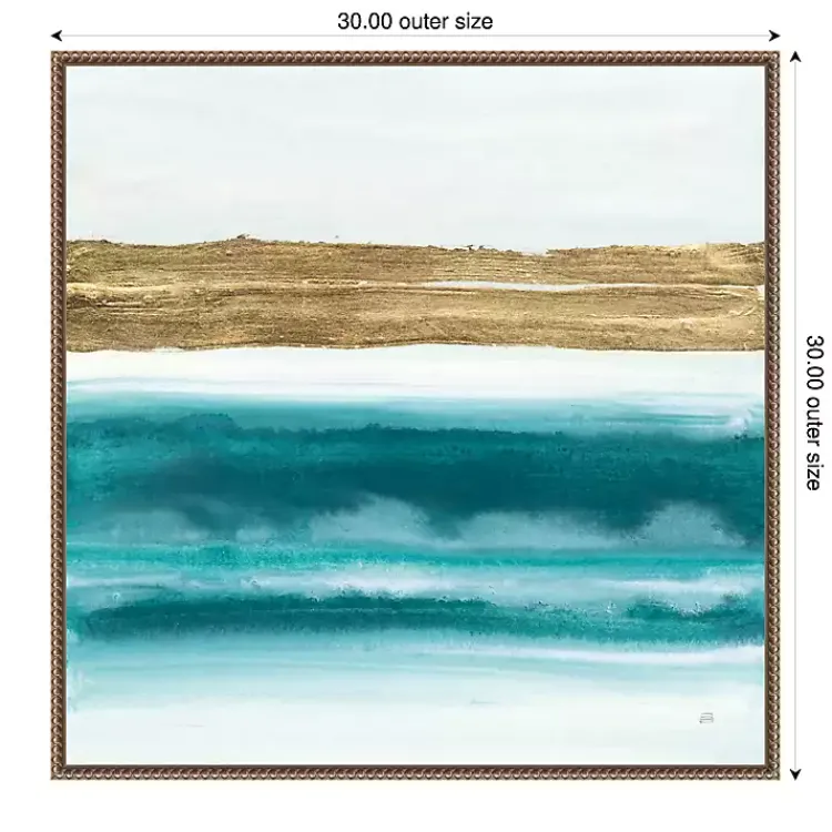 Kirklands Home Abstract Gold Emerald Beach III Canvas Art Print Outlet