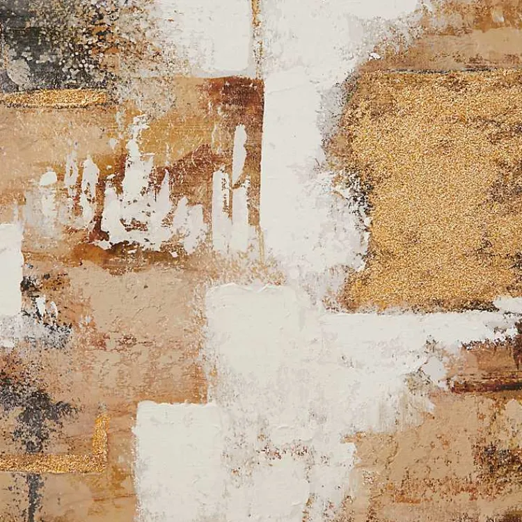 Kirklands Home Abstract Gold Framed Canvas Art Print Sale