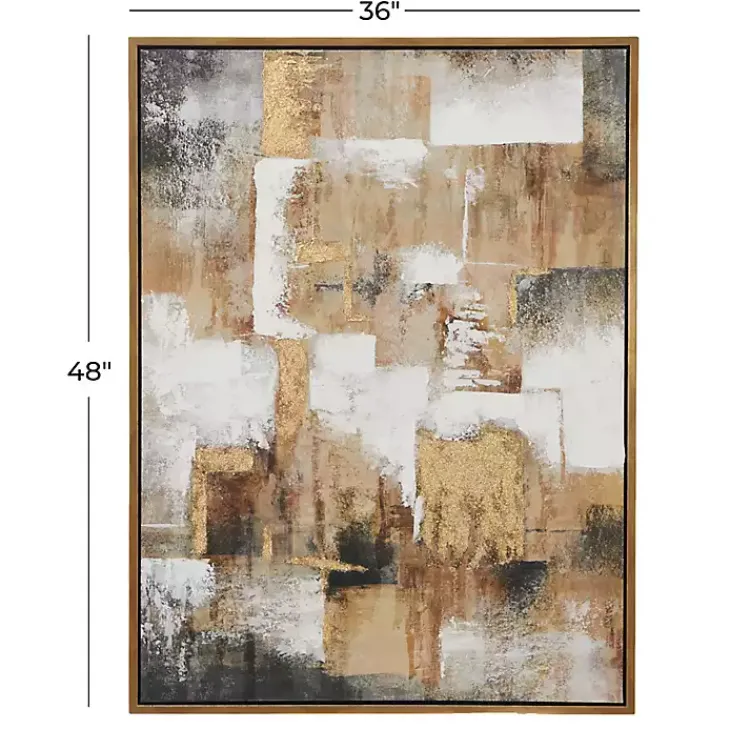 Kirklands Home Abstract Gold Framed Canvas Art Print Sale