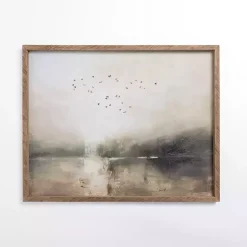 Kirklands Home Abstract Lake Scene Framed Art Print Gray Online