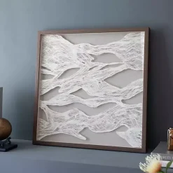 Kirklands Home Abstract Rice Paper Framed Wall Plaque New