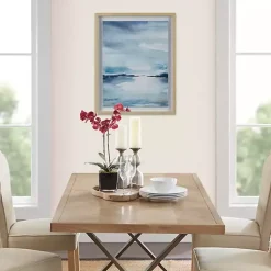 Kirklands Home Abstract Sparkling Sea Framed Wall Art Blue