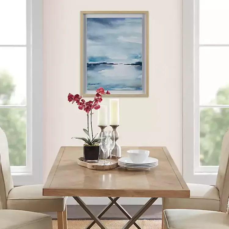 Kirklands Home Abstract Sparkling Sea Framed Wall Art Blue
