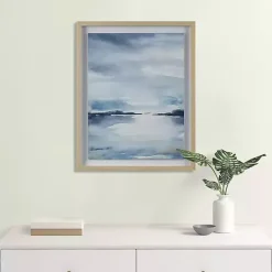 Kirklands Home Abstract Sparkling Sea Framed Wall Art Blue