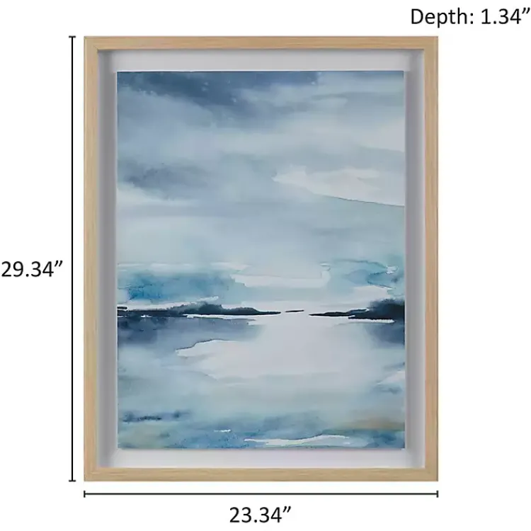 Kirklands Home Abstract Sparkling Sea Framed Wall Art Blue