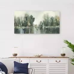 Kirklands Home Abstract Treeline Canvas Art Print, 40x20 in. Blue Sale