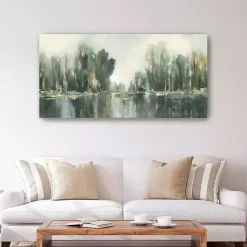 Kirklands Home Abstract Treeline Canvas Art Print, 60x30 in. Blue Sale