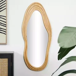 Kirklands Home Abstract Wavy Wood Wall Mirror New