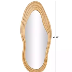 Kirklands Home Abstract Wavy Wood Wall Mirror New