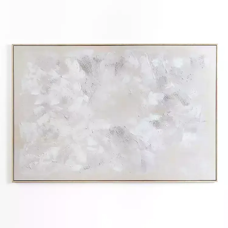 Kirklands Home Abstract White Framed Canvas Art Print Discount