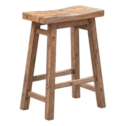 Kirklands Home Acacia Barnwood Saddle Counter Stools, Set of 2 Tan Hot