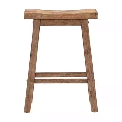 Kirklands Home Acacia Barnwood Saddle Counter Stools, Set of 2 Tan Hot