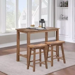 Kirklands Home Acacia Barnwood Saddle Counter Stools, Set of 2 Tan Hot