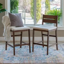 Kirklands Home Acacia Slat Back Outdoor Counter Stools, Set of 2 Discount