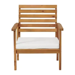 Kirklands Home Acacia White Cushioned Outdoor Chairs, Set of 2 Online