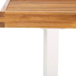 Kirklands Home Acacia Wood and Metal Monti Outdoor Bench White Online