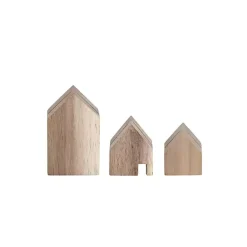 Statues & Figurines>Kirklands Home Acacia Wood House Photo Holders, Set of 3