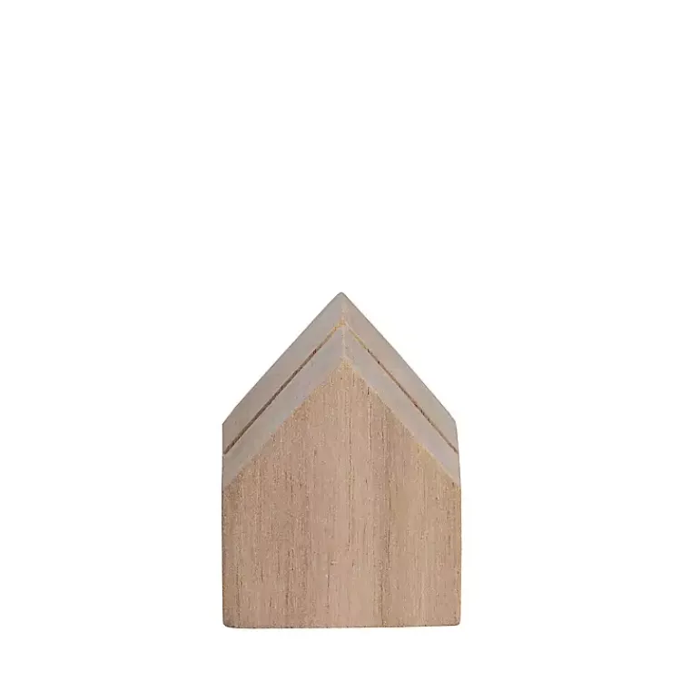 Statues & Figurines>Kirklands Home Acacia Wood House Photo Holders, Set of 3
