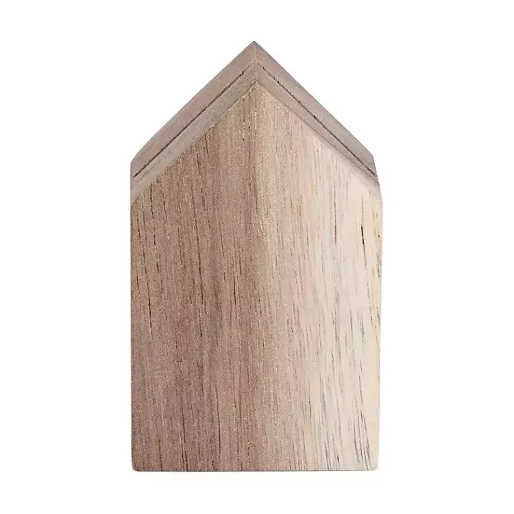 Statues & Figurines>Kirklands Home Acacia Wood House Photo Holders, Set of 3