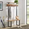 Kirklands Home Acacia Wood Modern Storage Hooks Hall Tree Sale