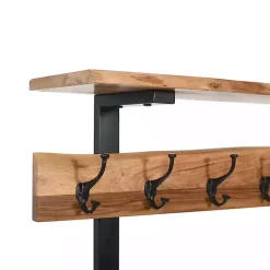 Kirklands Home Acacia Wood Modern Storage Hooks Hall Tree Sale