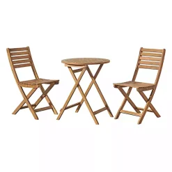 Kirklands Home Acacia Wood Slatted 3-pc. Outdoor Bistro Set Tan Sale