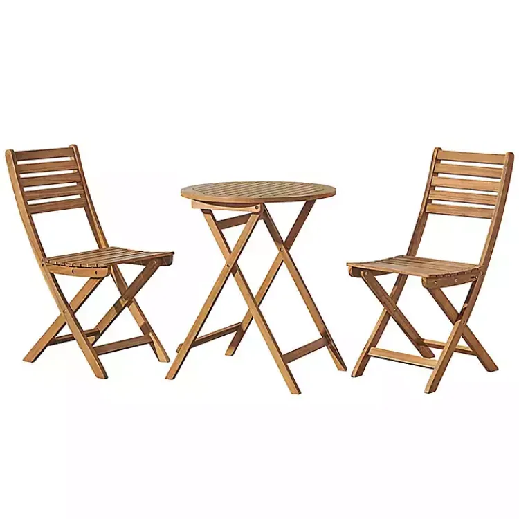 Kirklands Home Acacia Wood Slatted 3-pc. Outdoor Bistro Set Tan Sale