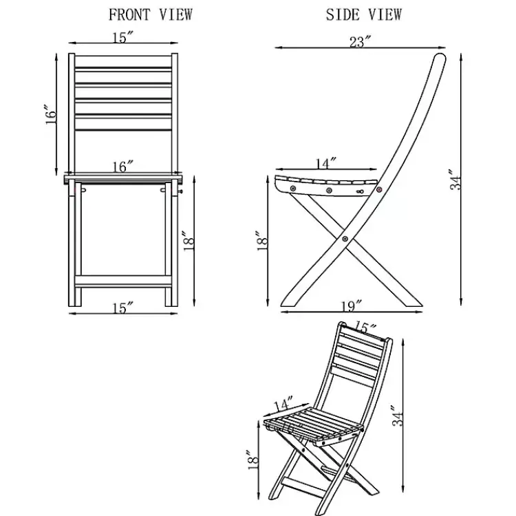 Kirklands Home Acacia Wood Slatted 3-pc. Outdoor Bistro Set Tan Sale