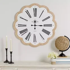 Kirklands Home Adelyn Scalloped Edge Wood Clock Outlet
