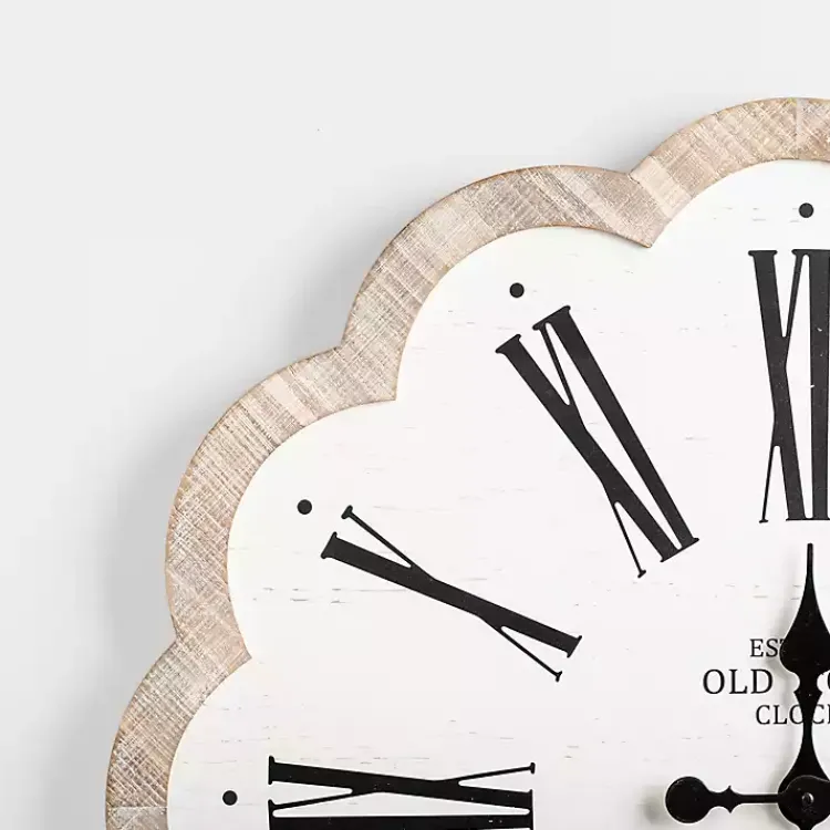 Kirklands Home Adelyn Scalloped Edge Wood Clock Outlet
