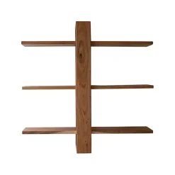 Kirklands Home Adjustable 3-Tier Acacia Wood Wall Shelf Discount