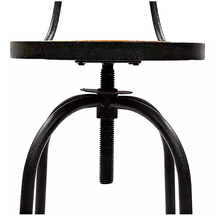Kirklands Home Adjustable Wood and Metal Industrial Bar Stool Brown Sale