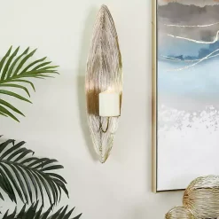 Sconces>Kirklands Home Adrienne en Steel Spiral Sconce Gold