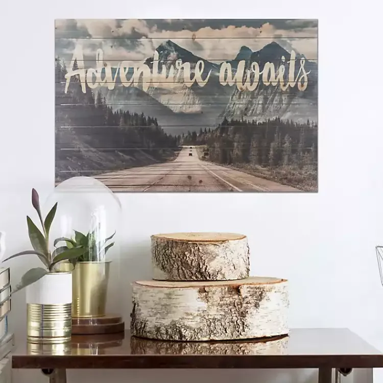 Kirklands Home Adventure Awaits Wood Art Print