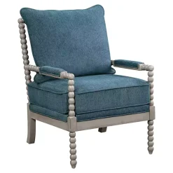 Kirklands Home Aegean Liam Turned Leg Accent Chair Blue Online