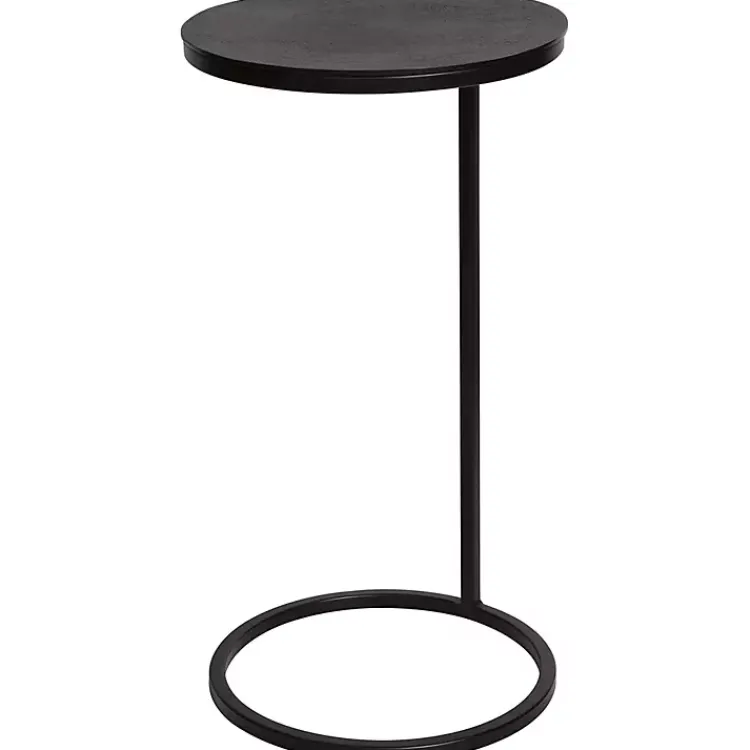 Kirklands Home Aged Metal Frame Slab Top Accent Table Black Best