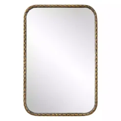 Kirklands Home Aged Bronze Hammered Metal Wall Mirror Discount